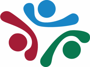 A logo containing three Abstract people arranged in a circle